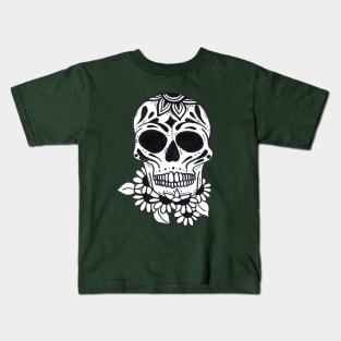 Black and White Cranium Kids T-Shirt